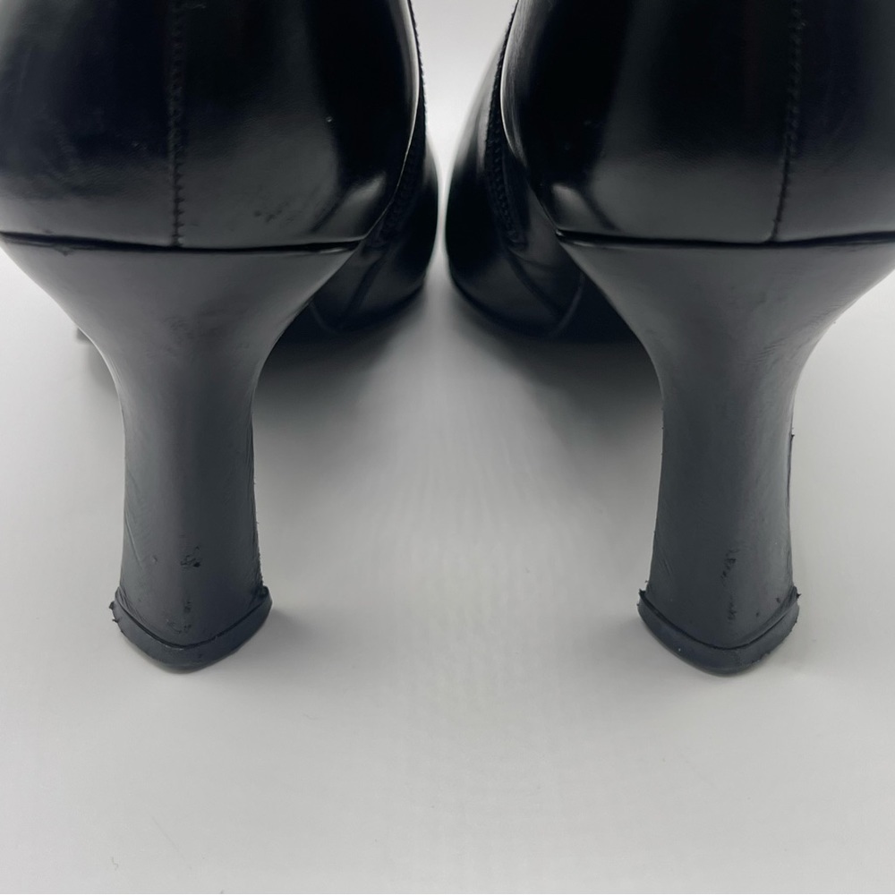 Stuart Weitzman | Black Leather Zip-up Heel Boots | 6 - Picture 7 of 16